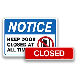 Door Closed Signs