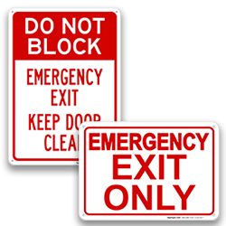 Fire Escape & Exit Signs