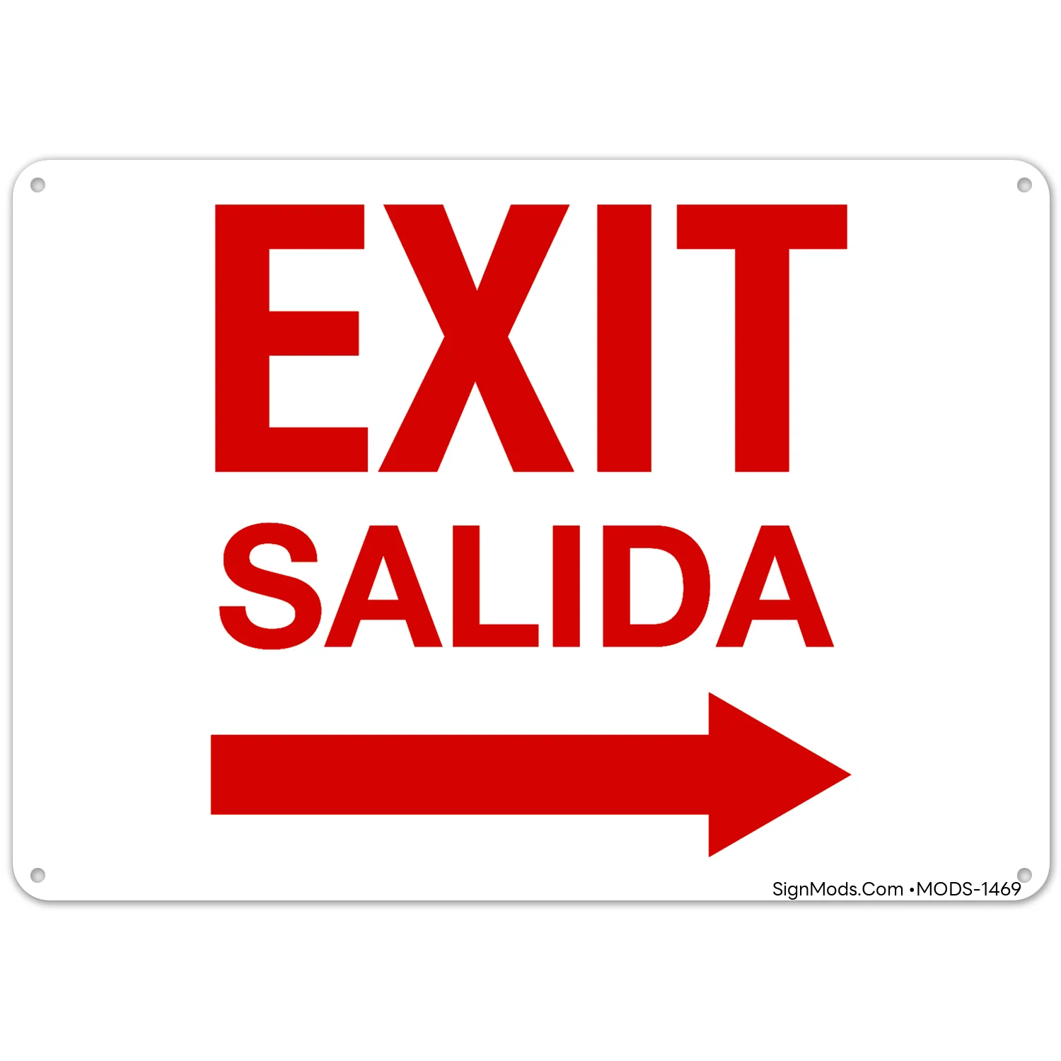 Exit Right Arrow Bilingual Sign Exit Right Arrow Bilingual Sign