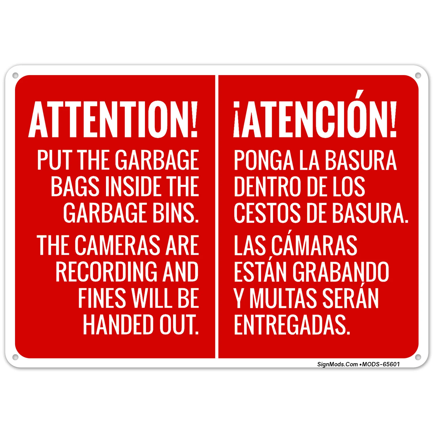 Attention Put The Garbage Bags Inside The Garbage Bins Bilingual Sign Attention Put The Garbage Bags Inside The Garbage Bins Bilingual Sign