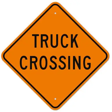 MUTCD Truck Crossing W8-6 Orange Sign