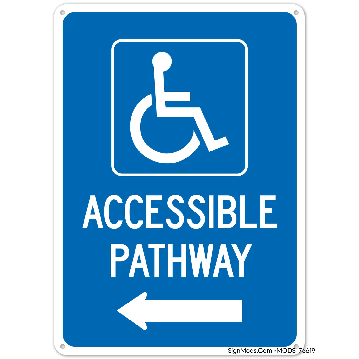 Accessible Pathway With Left Arrow Sign Accessible Pathway With Left Arrow Sign