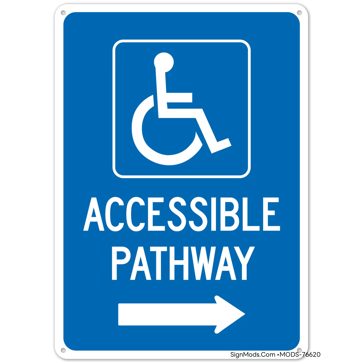 Accessible Pathway With right Arrow Sign Accessible Pathway With right Arrow Sign