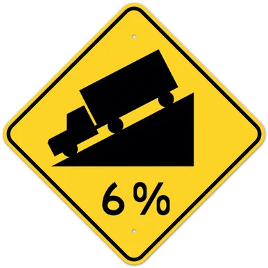MUTCD Hill 6 % W7-1A Sign