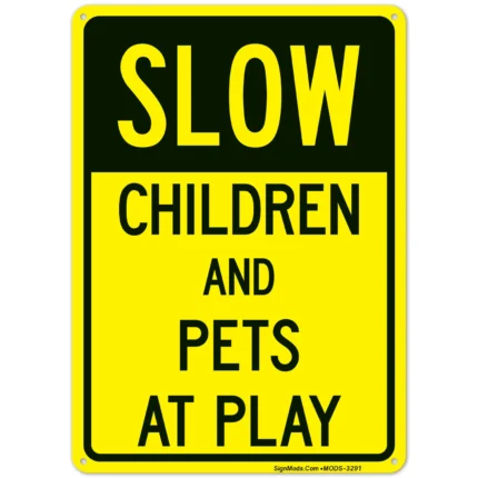 Slow Children And Pets At Play Sign