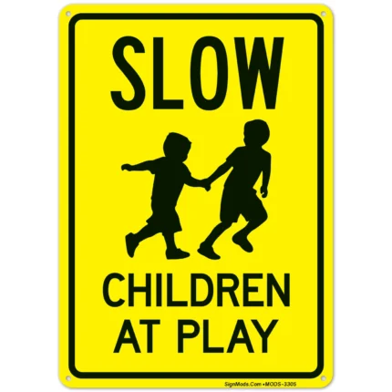 Slow Children At Play With Kids Playing Image Sign