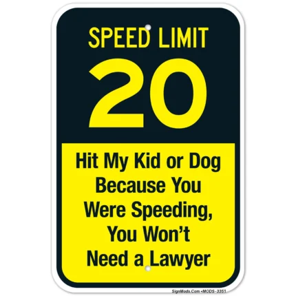 Speed Limit 20 Sign