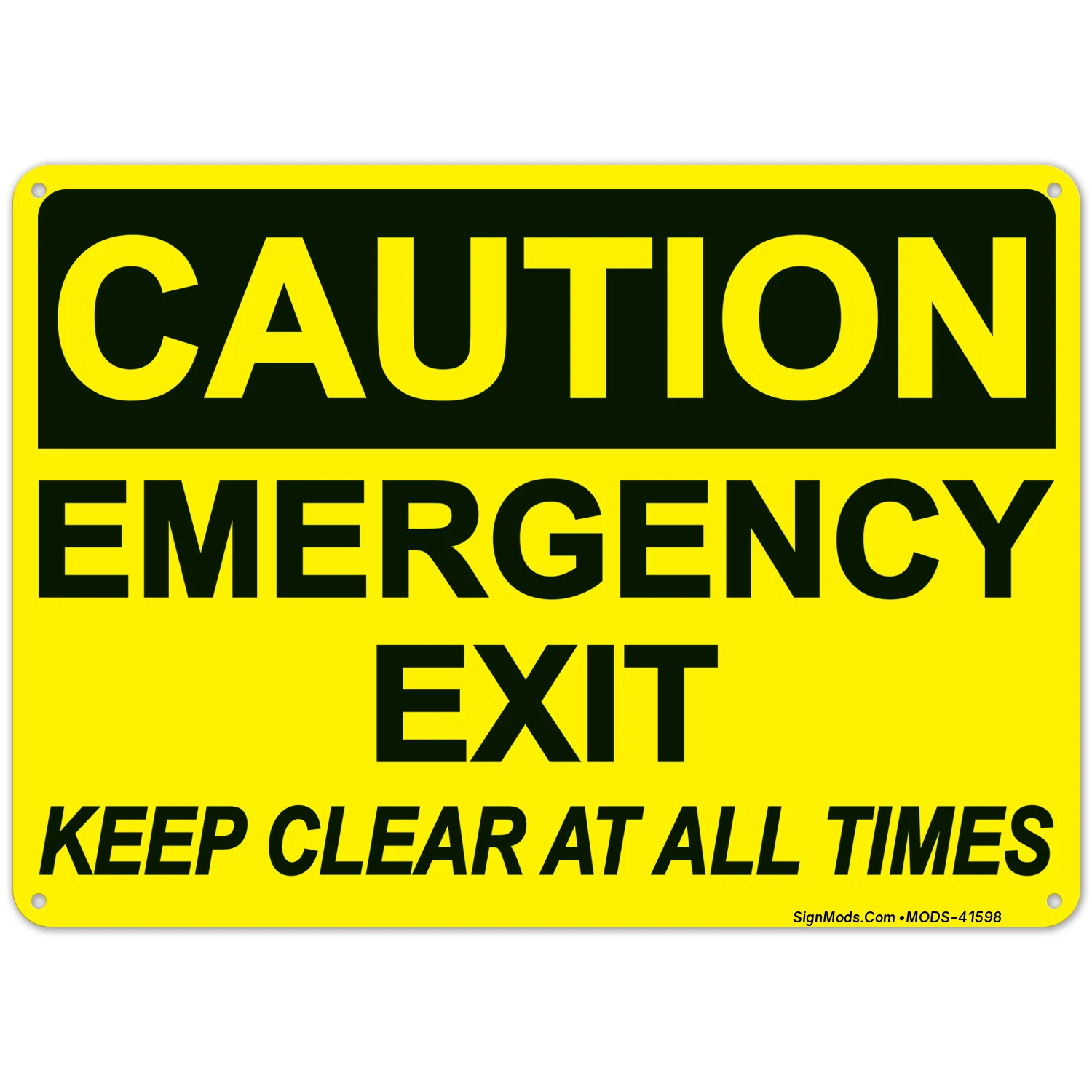 Caution Emergency Exit Keep Clear Sign Caution Emergency Exit Keep Clear Sign