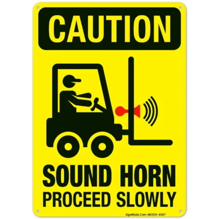 Sound Horn Proceed Slowly Sign