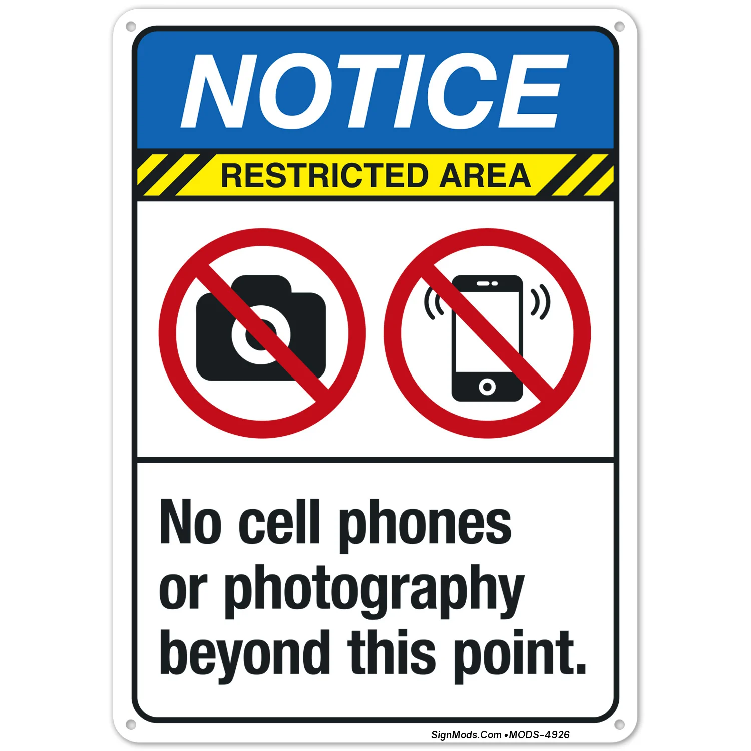 No Cell Phones Or Photography Beyond This Point Sign No Cell Phones Or Photography Beyond This Point Sign
