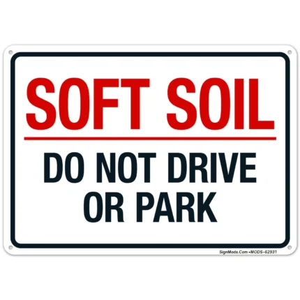Soft Soil Do Not Drive Or Park Sign
