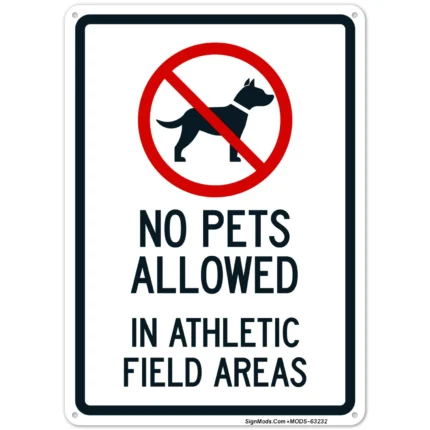 No Pets Allowed In Athletic Field Areas
