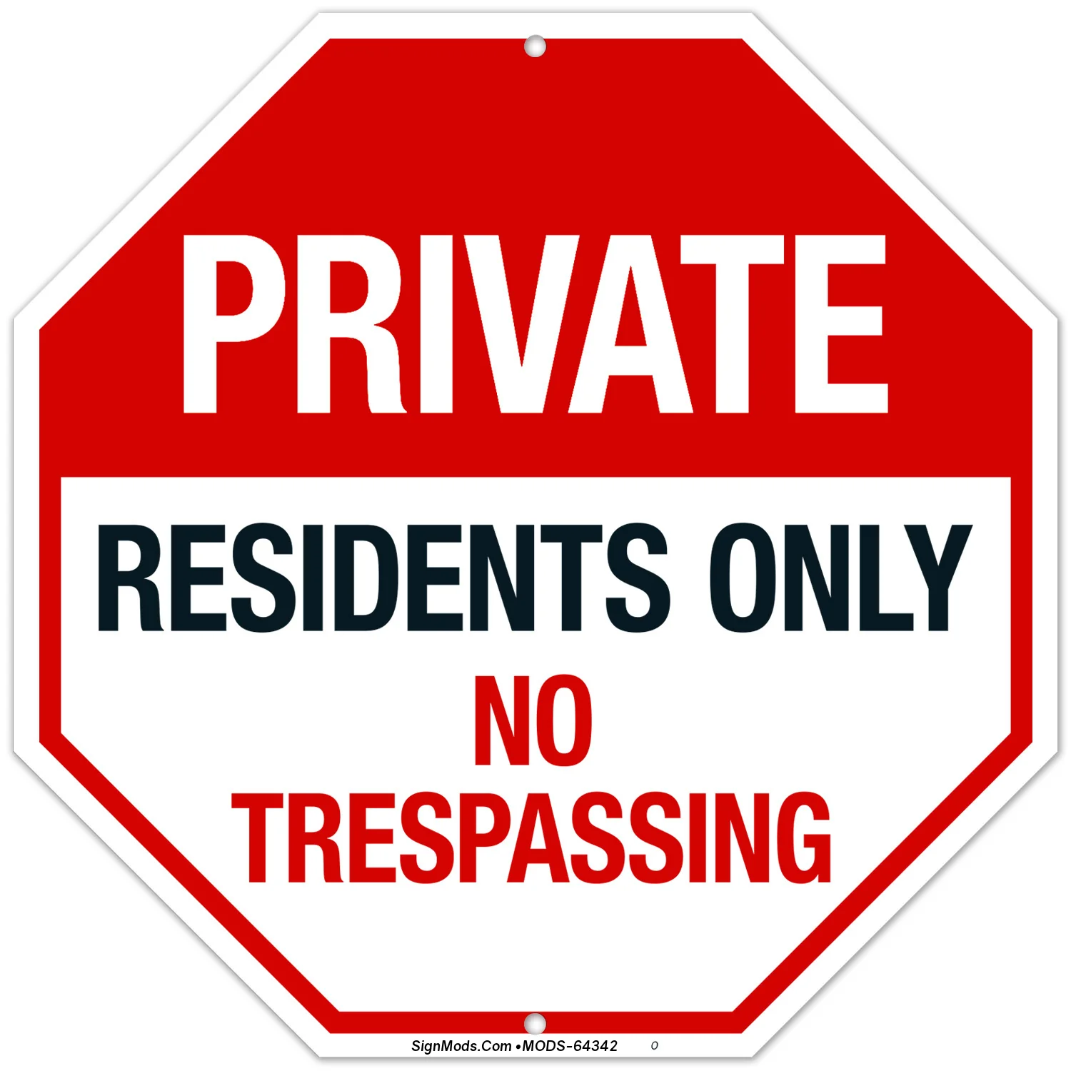 Private Residents Only No Trespassing Sign Private Residents Only No Trespassing Sign