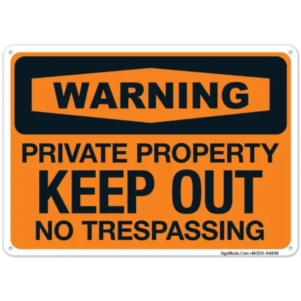 Warning Keep Out No Trespassing Sign