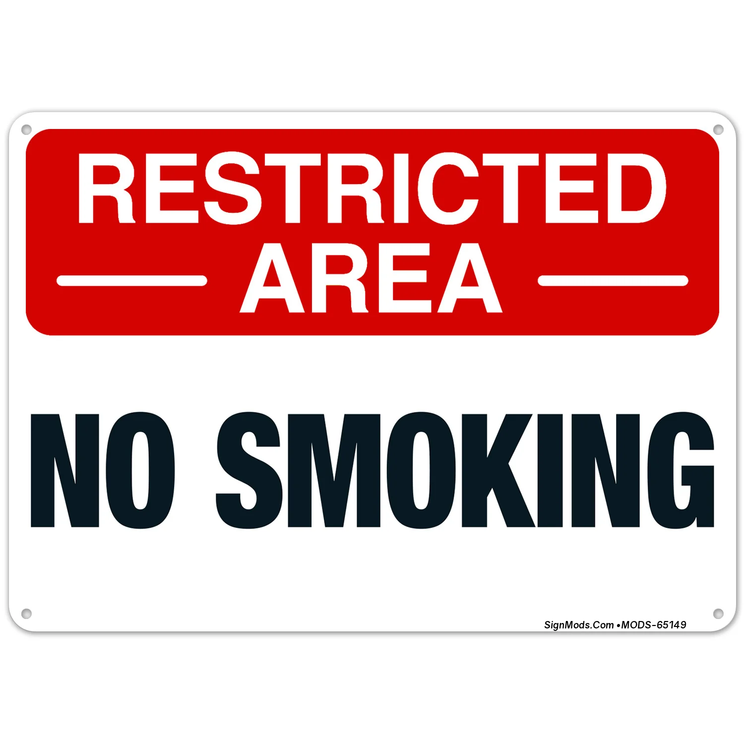 Restricted Area No Smoking Sign Restricted Area No Smoking Sign