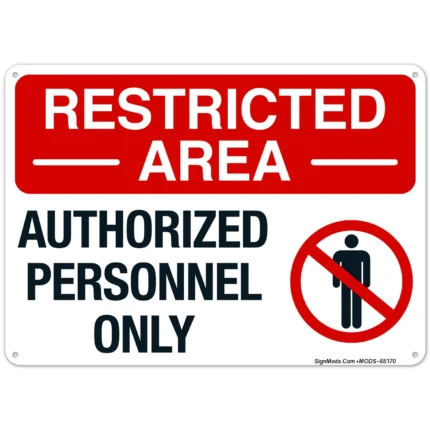 Restricted Area Authorized Personnel Only With Graphic Sign