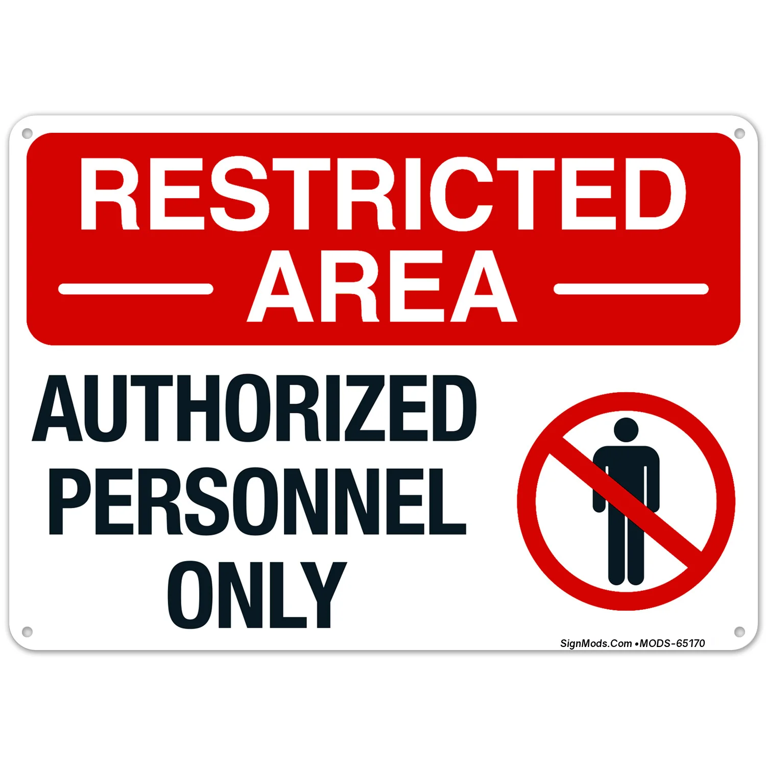 Restricted Area Authorized Personnel Only With Graphic Sign Restricted Area Authorized Personnel Only With Graphic Sign