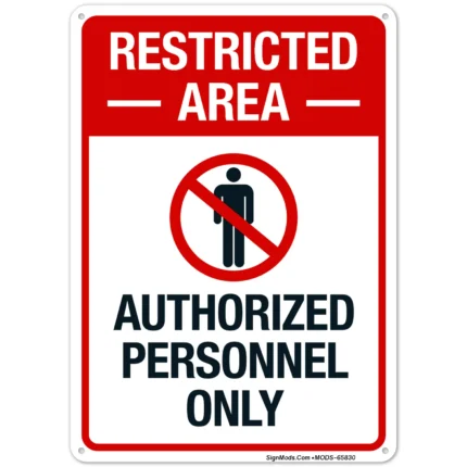 Restricted Area Authorized Personnel Only With Graphic Sign