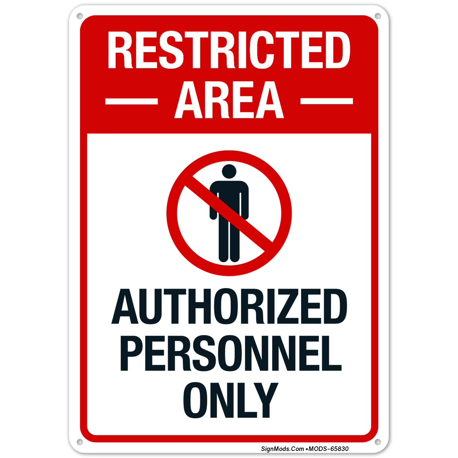 Restricted Area Authorized Personnel Only With Graphic Sign Restricted Area Authorized Personnel Only With Graphic Sign