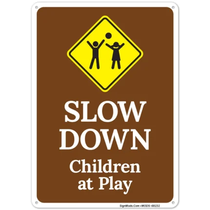 Slow Down Children At Play Sign