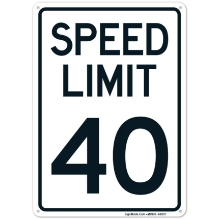 Speed Limit 40 Mph Sign