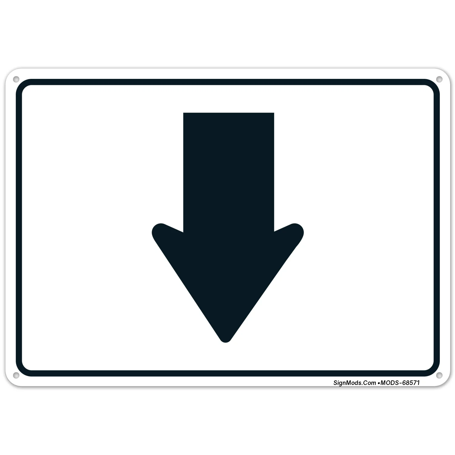 Straight Thru Down Arrow Sign Straight Thru Down Arrow Sign