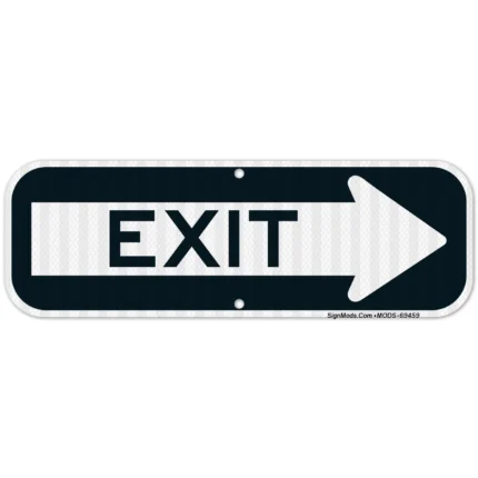Exit Black Right Arrow Sign