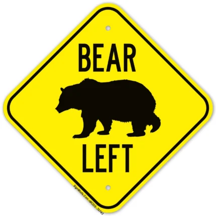 Bear Keep Left Sign