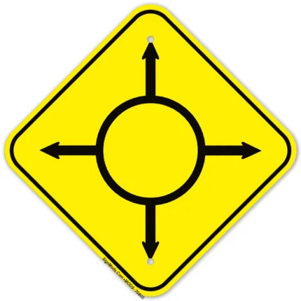 Circular Intersection With Arrow Sign