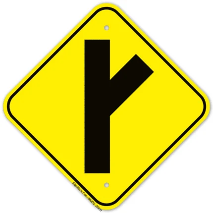 Side Road On Right Graphic Sign