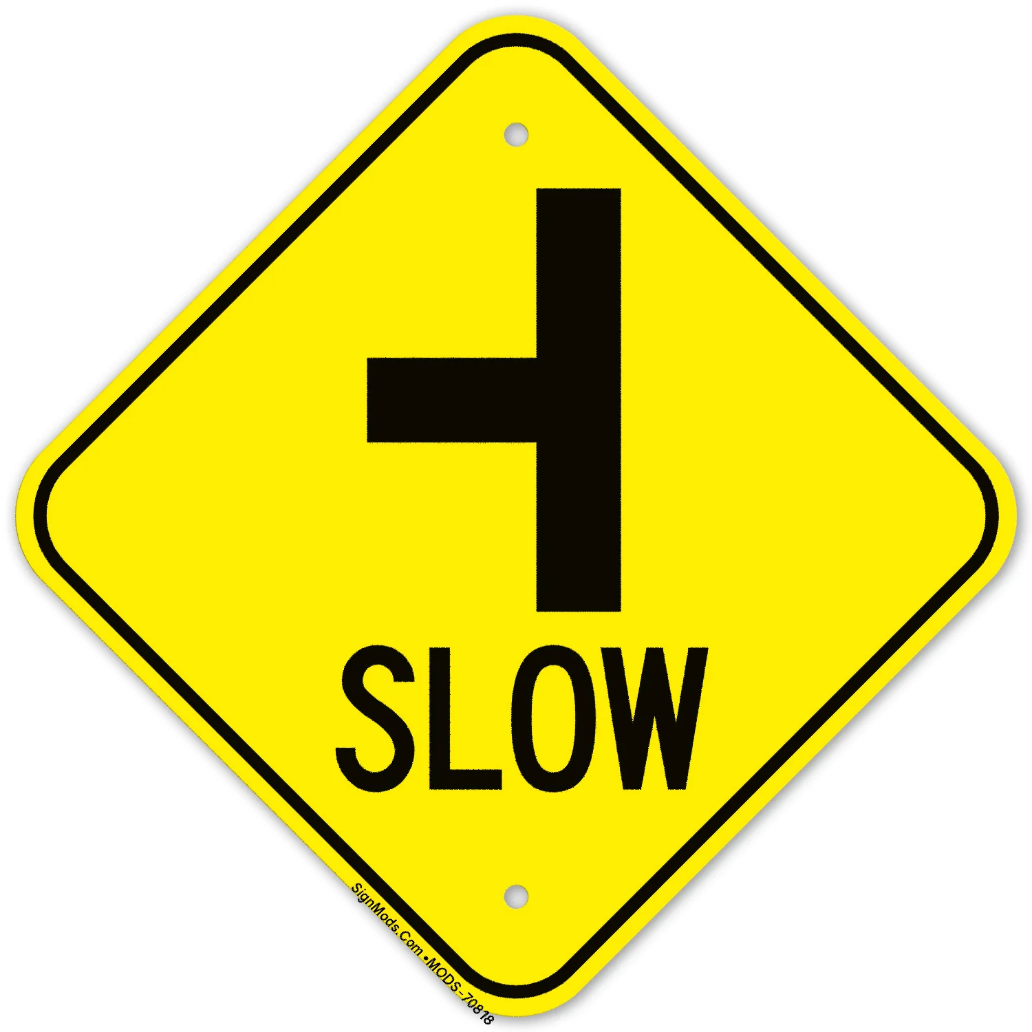 Side Road Tjunction Left Graphic Sign Side Road Tjunction Left Graphic Sign