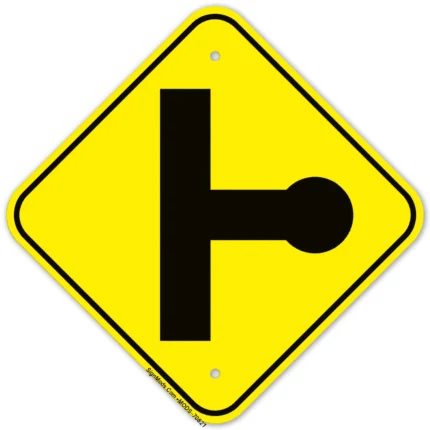 T Junction Road Right Sign