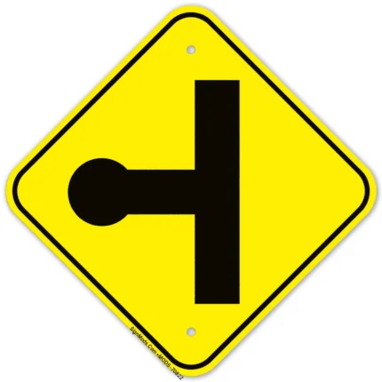 T Junction Road Left Sign