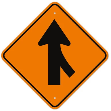 MUTCD Right Lane Merge Orange W4-1R Sign