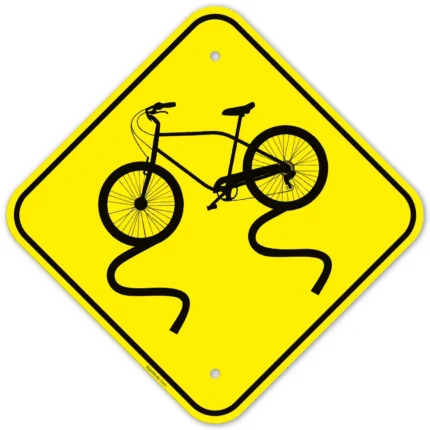 Slippery When Wet Bicycle Graphic Sign