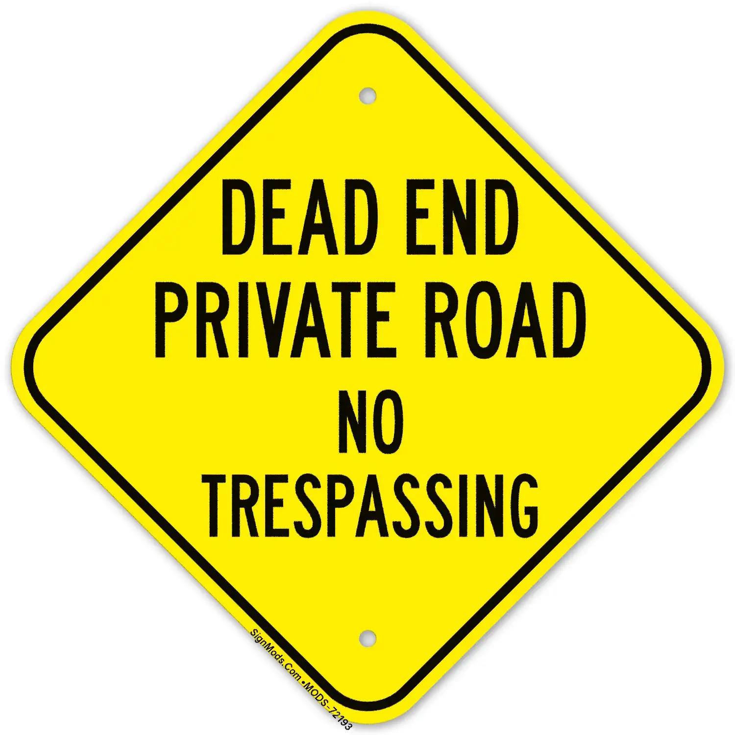 Dead End Private Road No Trespassing Sign Dead End Private Road No Trespassing Sign