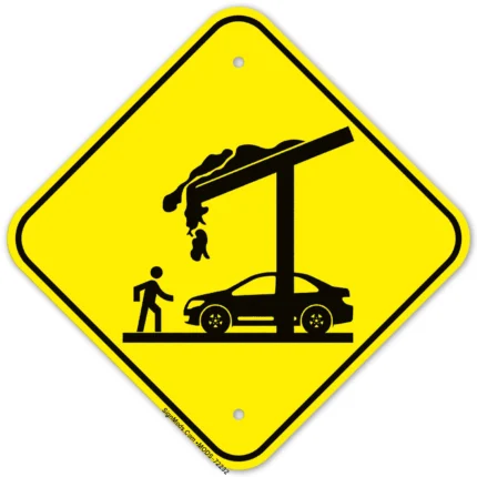 Falling Ice And Snow Graphic Sign