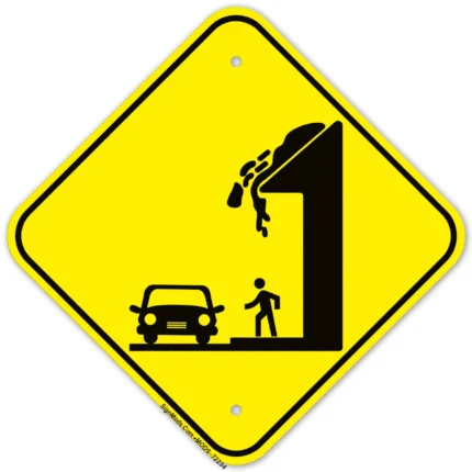 Falling Ice Graphic With Car Graphic Sign