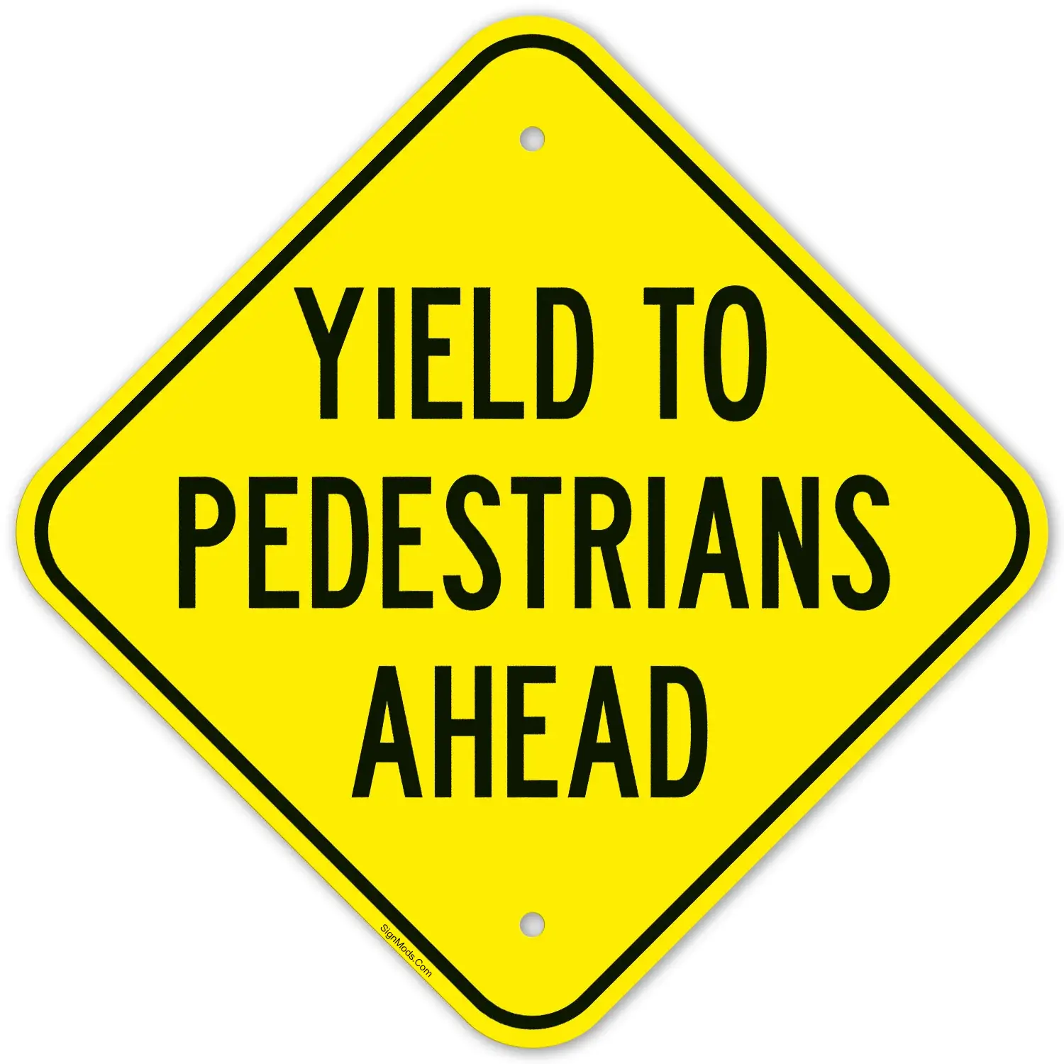 Yield To Pedestrians Ahead Sign Yield To Pedestrians Ahead Sign