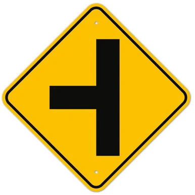 MUTCD Left Side Road W2-2 Sign