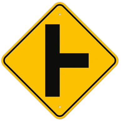 MUTCD Right Side Road W2-2 Sign