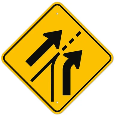 MUTCD Entering Roadway Added Lane Right W4-6R Sign