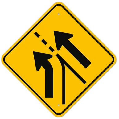 MUTCD Entering Roadway Added Lane Left W4-6L Sign