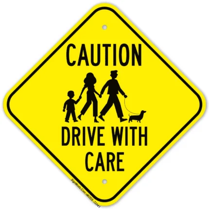 Caution Drive With Care Sign