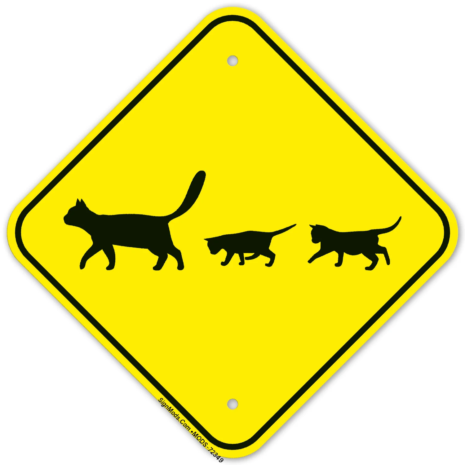 Cat With Kittens Crossing Sign Cat With Kittens Crossing Sign