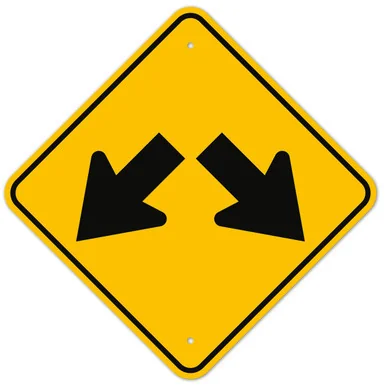 MUTCD Double Arrow W12-1 Sign