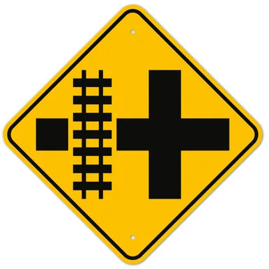 MUTCD Railway Left W10-2 Sign