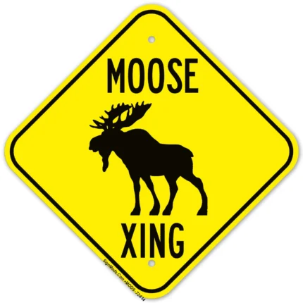Moose CrossingWith Graphic Sign