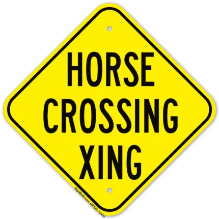 Horse Crossing Ahead Sign