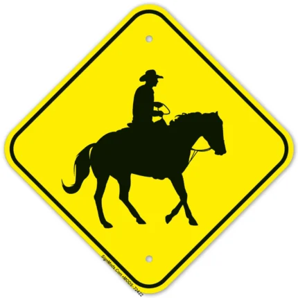 Man On Horse Graphic Sign